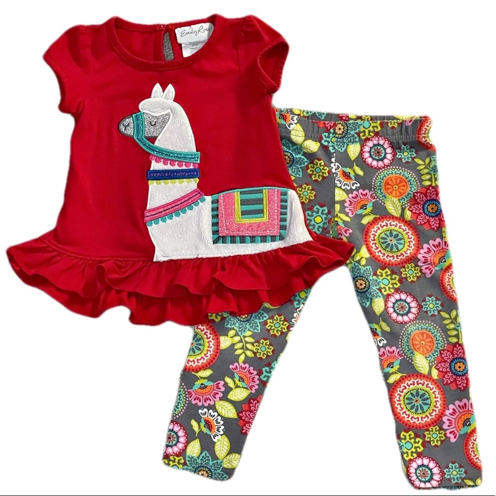 Emily Rose Llama Matching Set Girls 2T
